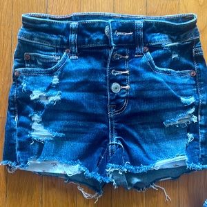 American Eagle Outfitters Gently Used Women Stretchy Jean Button Shorts Size 00
